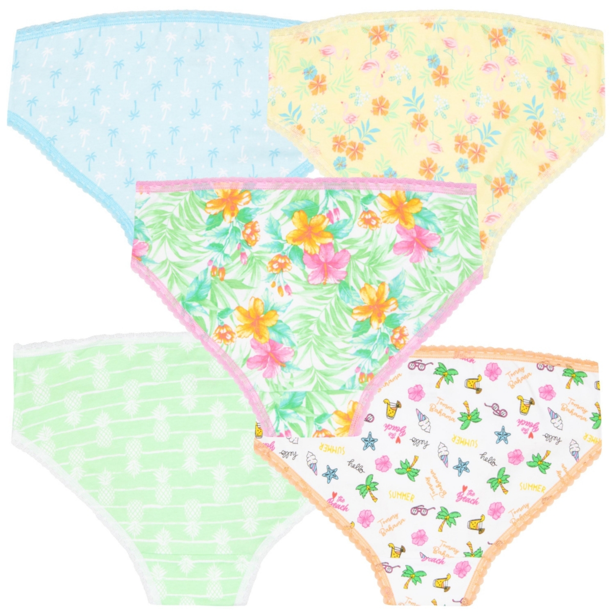 Tommy Bahama Girls Cotton 5 Pack Underwear