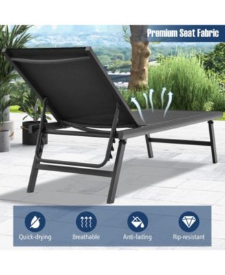 3pcs Patio Chaise Lounge Set Aluminum Recliner Chair Table Outdoor