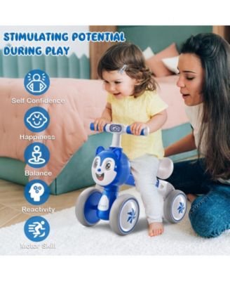 Baby Balance Bike No Pedal Lightweight Infant 4 Wheels Baby Bicycle