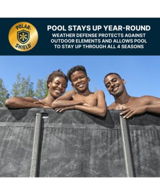 APX 365 18' x 9' x 52" Rectangular Above Ground Swimming Pool Set, Gray