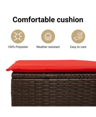 Patio Sofa with Cushions 2-Seater Brown Poly Rattan