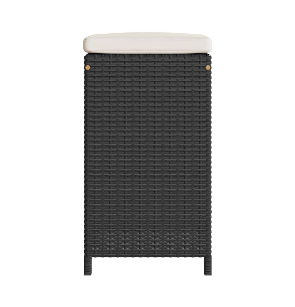 Garden Bar Stool Set of 4 Black, Cream