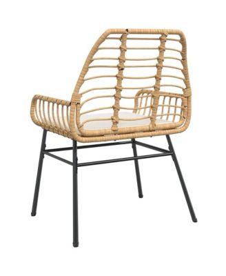 Garden Chair Brown PE rattan Medium Removable Covers