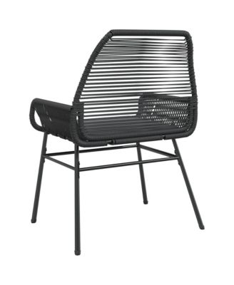 Garden Chair Black PE rattan Medium UV-resistant materials