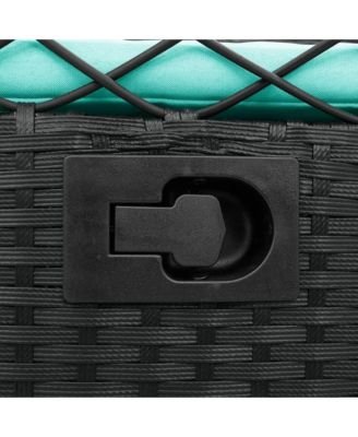 Reclining Patio Chair Black PE rattan Standard Size