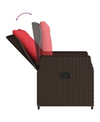 Reclining Patio Chair Brown, Red