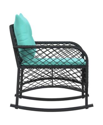 Patio Rocking Chair Black, Turquoise