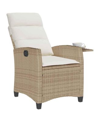 Reclining Garden Chair Beige PE rattan Standard