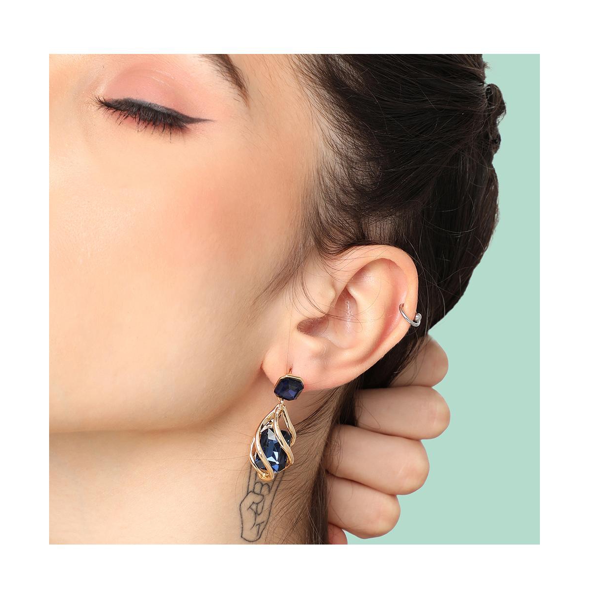 Sohi Women's Spiral Drop Earrings