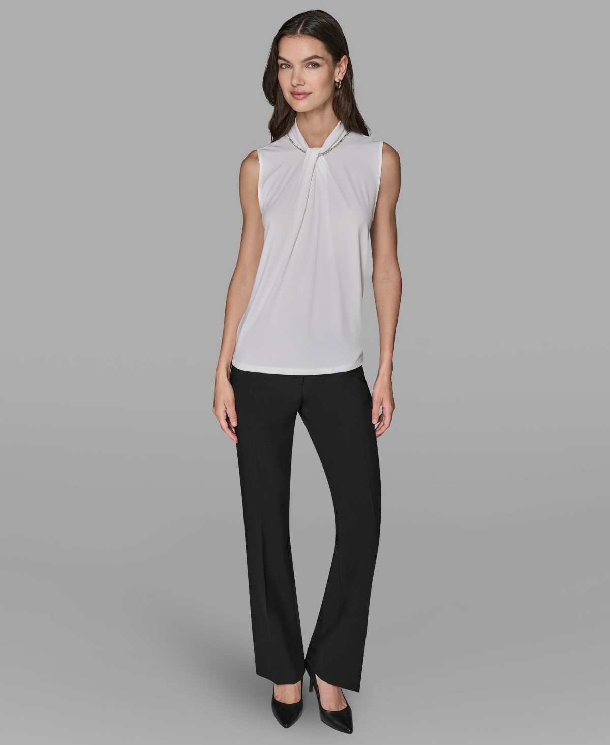 Karl Lagerfeld Paris Women's Sleeveless Cut and Sew Top