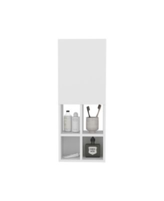 Kinta Wall Cabinet, 1 Door, 6 Shelves, White