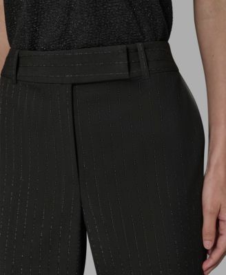 Women's Novelty Metallic Striped Slim Leg Pants