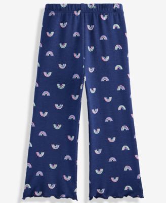 Girls' Toddler 2T-4T Mini Rainbow-Print Flare Pants, Macy's Exclusive