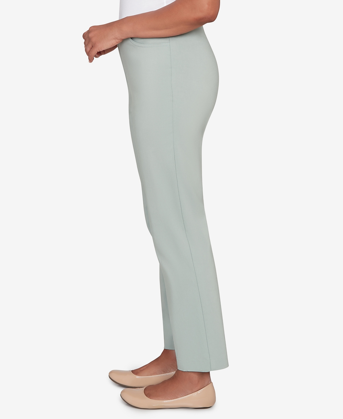Alfred Dunner Petite Stockbridge Modern Millennium Average Length Pants In Green