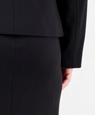 Plus Size Square-Neck Button-Front Skirt Suit 