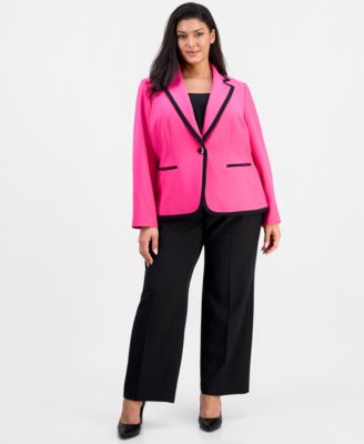 Plus Size Colorblocked Mid-Rise Wide-Leg Pantsuit 