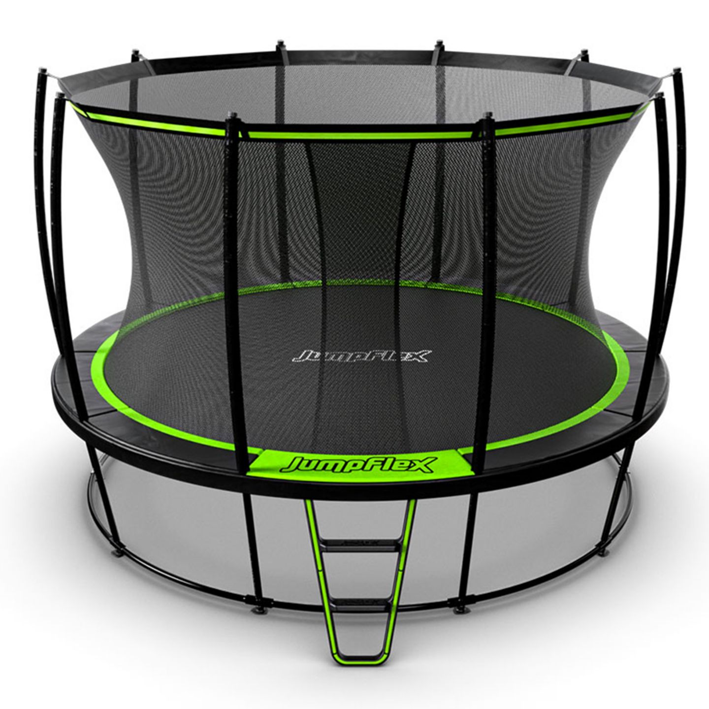 Детский батут JumpFlex Hero 12 дюймов для улицы с сеткой и лестницей — фото 1