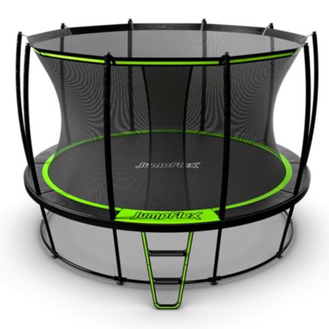 Детский батут JumpFlex Hero 12 дюймов для улицы с сеткой и лестницей