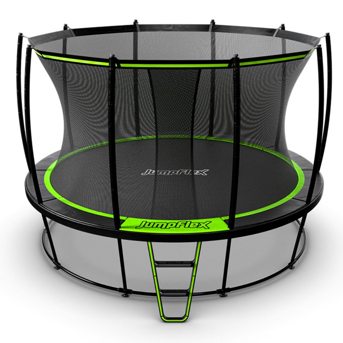 JumpFlex Hero 12' Trampoline for Kids Outdoor Play Equipment with Net & Ladder