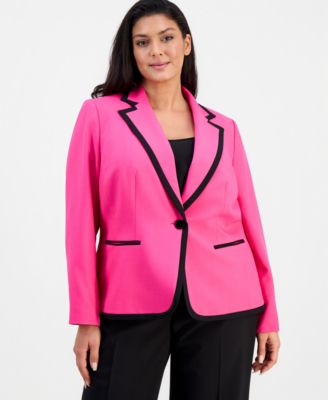 Plus Size Colorblocked Mid-Rise Wide-Leg Pantsuit 