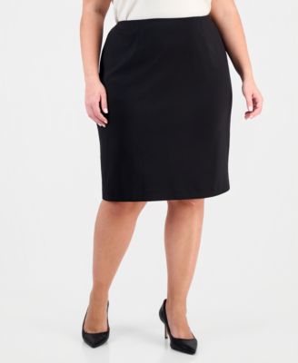Plus Size Zip-Front Jacket & Slim-Fit Skirt 