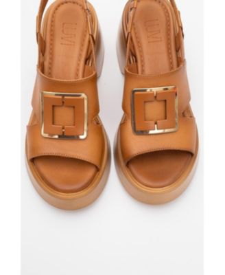 Lucia Leather Buckle Platform Sandal (Women)