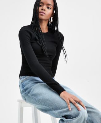 Women's Corset-Inspired Long-Sleeve Sweater