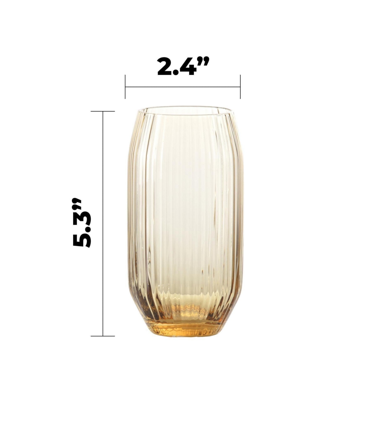 Fortessa Estiva Textured Highball Sparkling Cocktail Glasses, Set Of 4 In Yellow