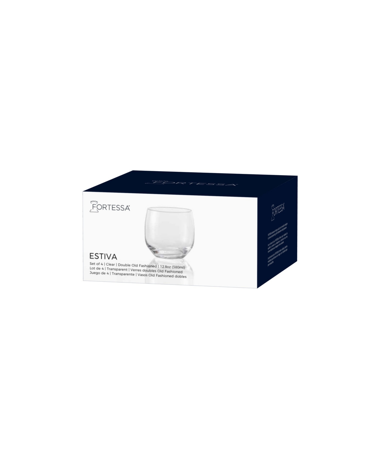 Fortessa Estiva Double Old-fashioned Glasses, Set Of 4 In Transparent