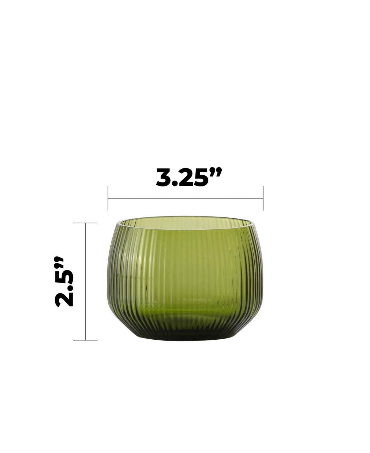Fortessa Estiva Textured Short Tumbler Glasses, Set Of 4 In Green