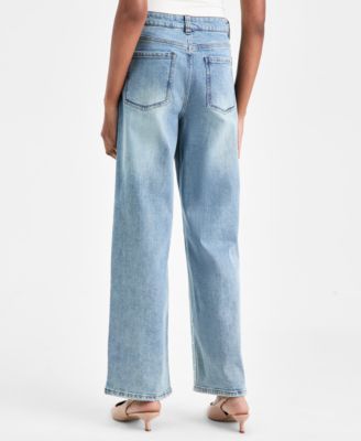 Women's Rhinestone Embellished Wide-Leg Jeans, Macy's Exclusive