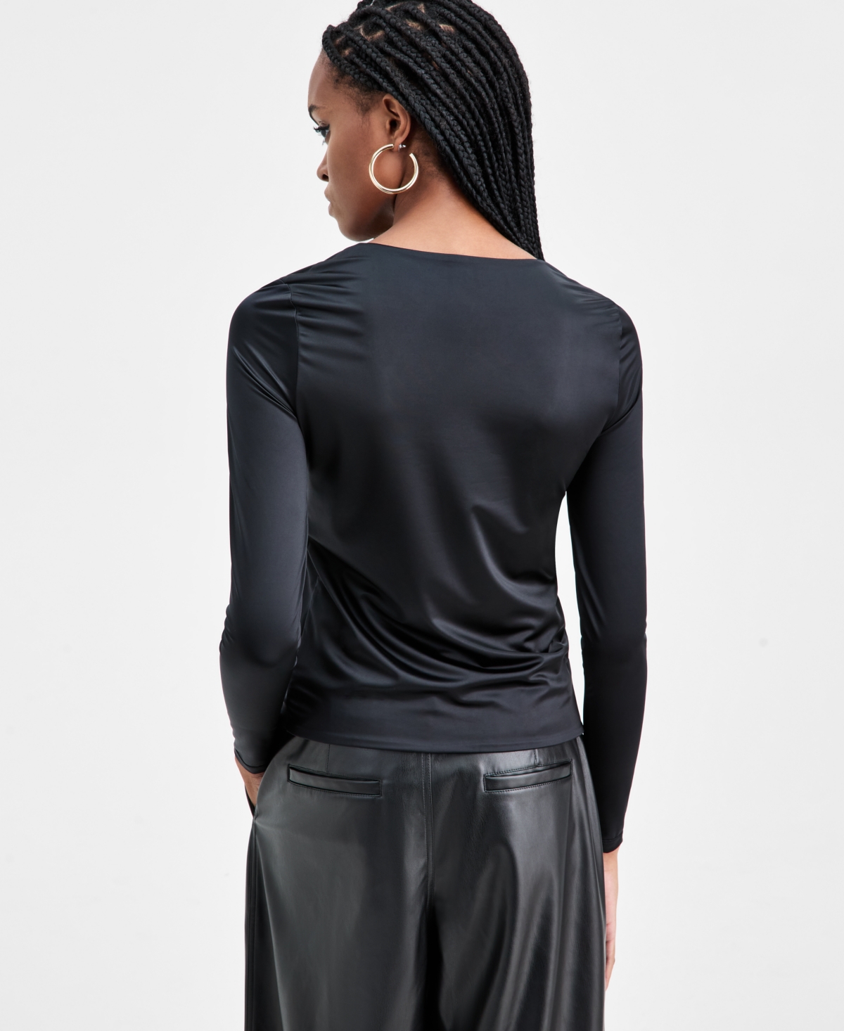 Bar Iii Women's Shine Scoop-Neck Top, Macy's Exclusive