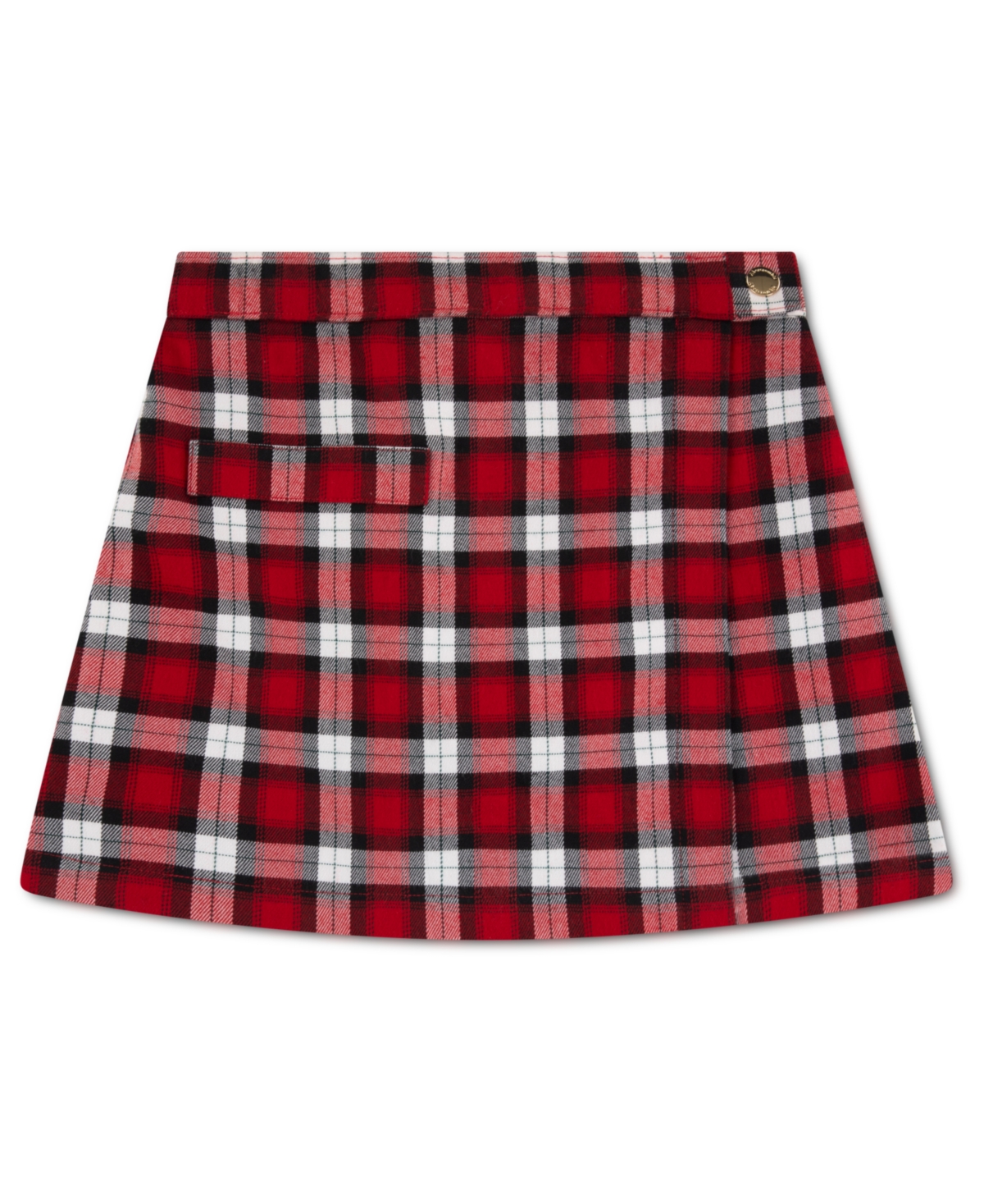 Abercrombie Girls 5-18 Plaid Print Wrap Skort In Red