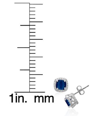 2-Piece Set Lab Grown White Opal (2 ct. t.w.) Cushion Halo Pendant Necklace with Matching Earrings in Sterling Silver (also in Sapphire)