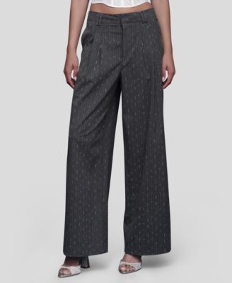 Avec Les Filles - Women's Straight Wide-Leg Trousers