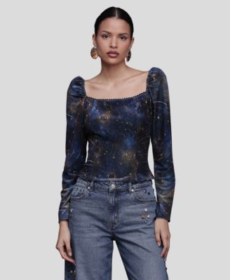 Avec Les Filles - Women's Long Sleeves Velvet Top