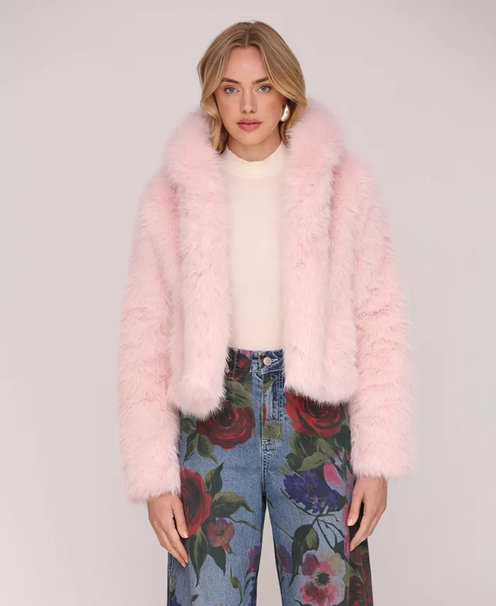 Women's Faux Fur Long Sleeve Jacket - thumbnail 2