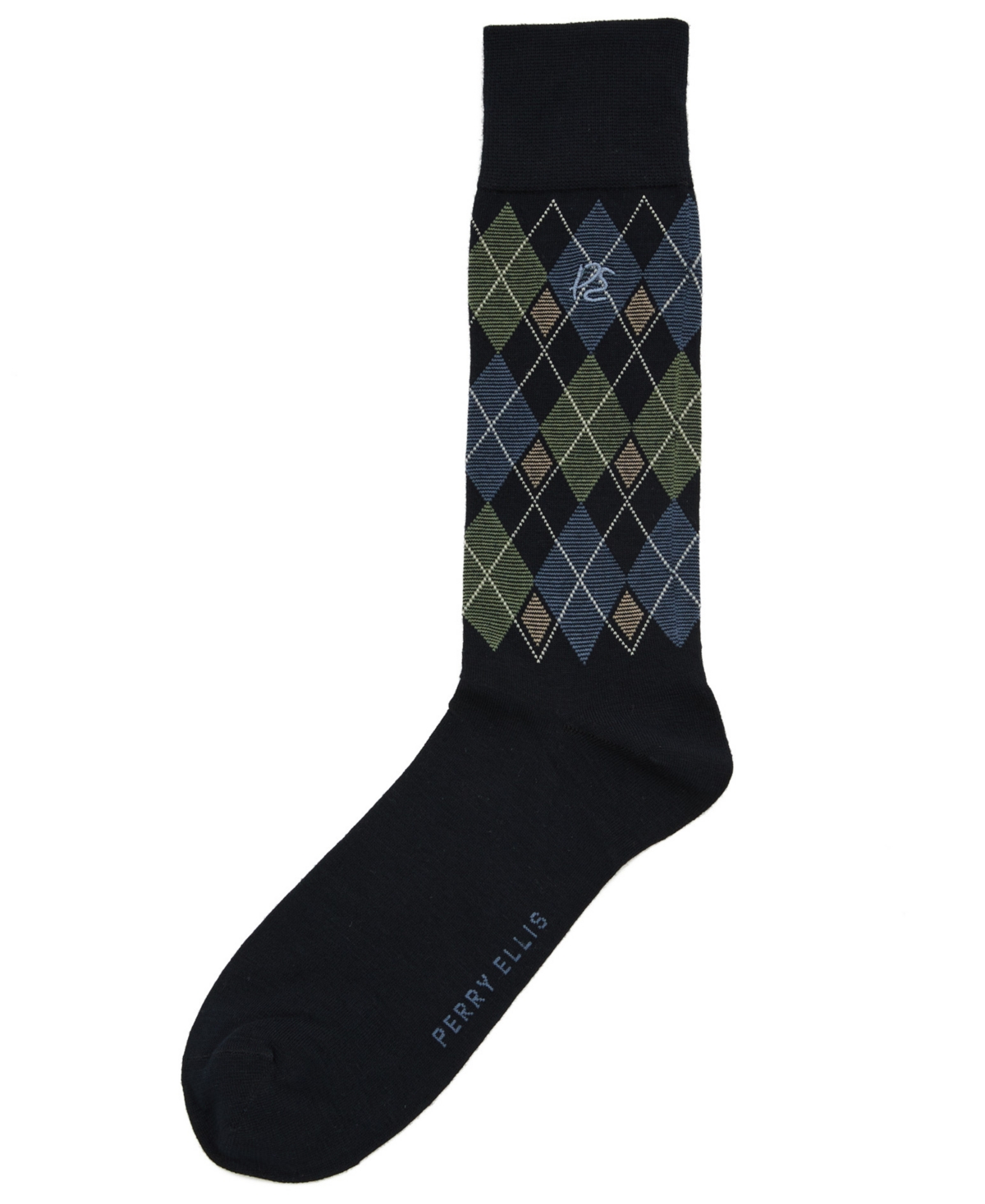 Perry Ellis Portfolio Men's Bamboo Diamond Socks In Black