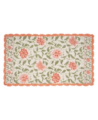 Crochet Border Cotton Runner Rug, 26" x 45"