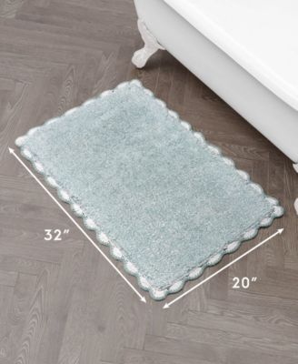 Heathered Crochet Border Cotton Bath Rug, 20" x 32"