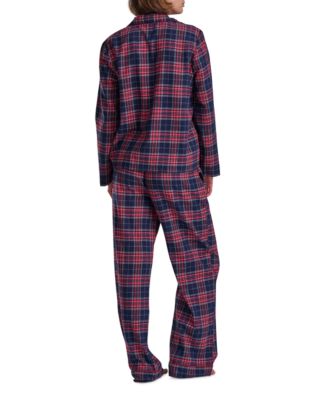 Women's 2-Piece Notch Collar Flannel Set