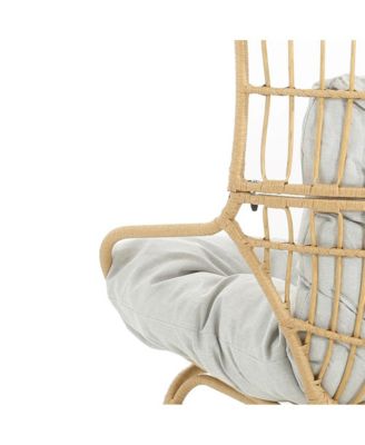 - Modern Light Brown Palos Outdoor Wicker Loveseat