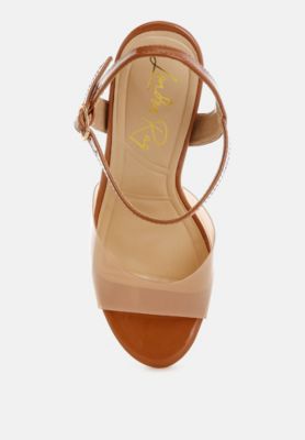 Womens Kessel Tinted Clear Strap Block Heel Sandals