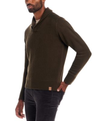 Men's Textured Fisherman Shawl Collar Sweater