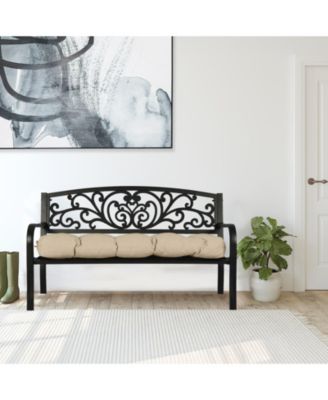 42" x 19.3" x 5.1" Outdoor Polyester Tufted Bench Cushion, Water-resistant & Fade-Resistant, Cushion for Love Seat