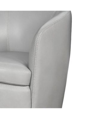single club chair 100 percent Italian leather ice color swivel design