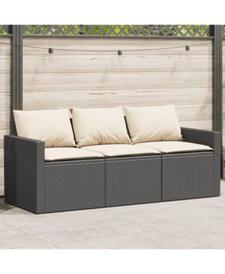 Garden Sofa Black and Cream White