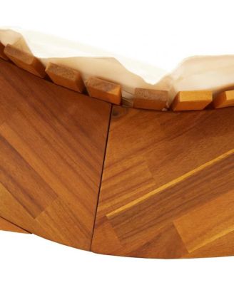 Sun Lounger Cream, Acacia Wood Grain