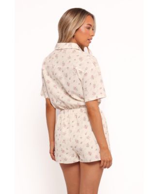Women's Calypso Romper - Cream Pink Floral