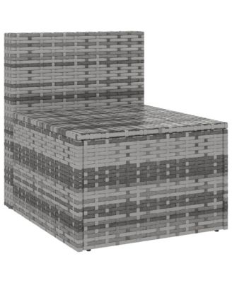 Garden Middle Sofa Grey PE rattan, powder-coated steel Medium